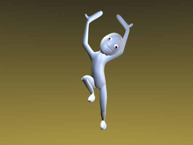 3D: little man dancing