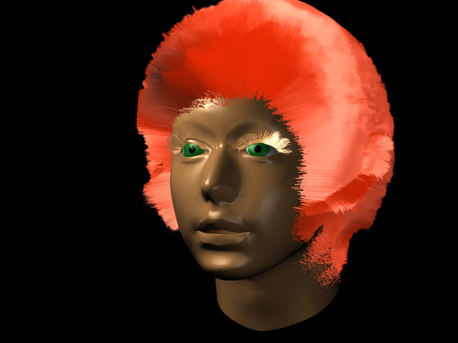 3D: orange hair on woman